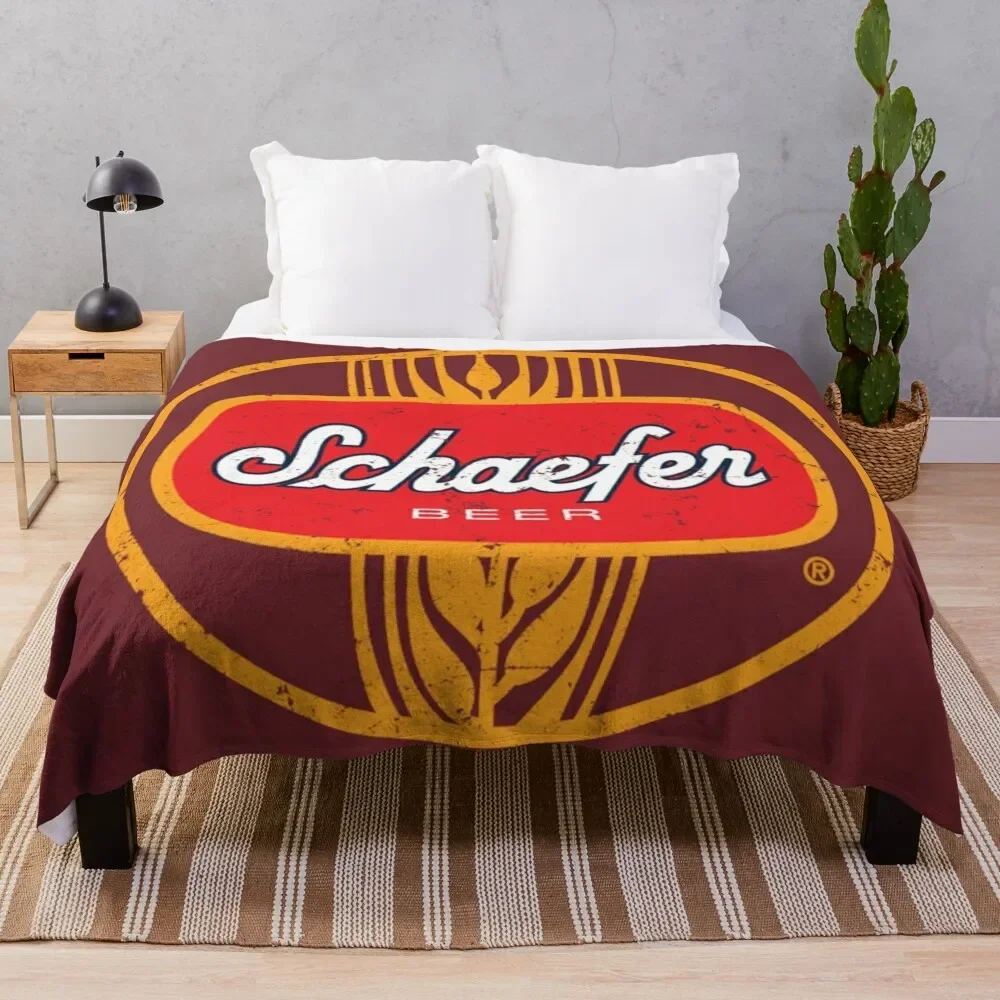 

Schaefer Beer Shirt Throw Blanket bed plaid Shaggy Hair Blankets