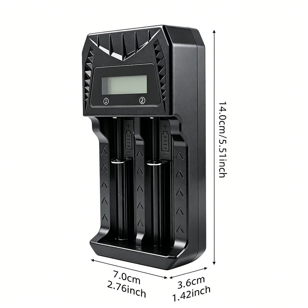 PHOMAX 18650 LCD Rechargeable Battery Fast Charger For Li-ion 18650 26650 14500 16340 18500 & AA AAA 1.2V Ni-MH Ni-Cd Battery