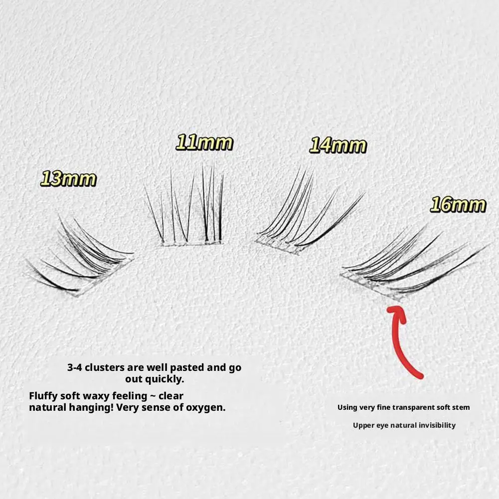 接着剤不要 自己粘着つけまつげ 簡単にリバウンドする必要はありません セグメント化された細い茎を削除する必要はありません 個別のクラスターマンガまつげ