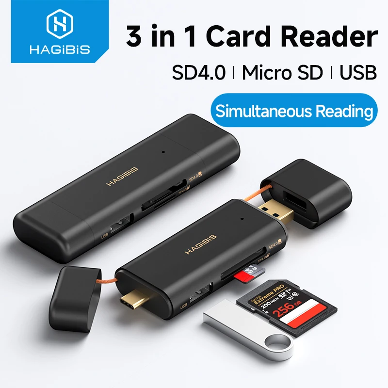 Высокоскоростной кард-ридер Hagibis для памяти SD 4.0/3.0, Micro SD, адаптер 3 в 1, CFexpress Type A/Type B для Nikon, Canon, Sony CCD.