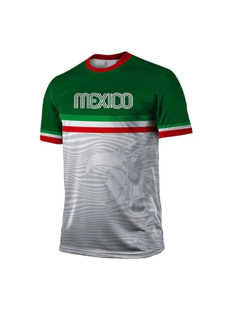 Fashion Mexico Flag Graphic Football Jersey For Men Summer Trendy National Emblem 3D Printed Tees Casual Oversized T-Shirts Tops