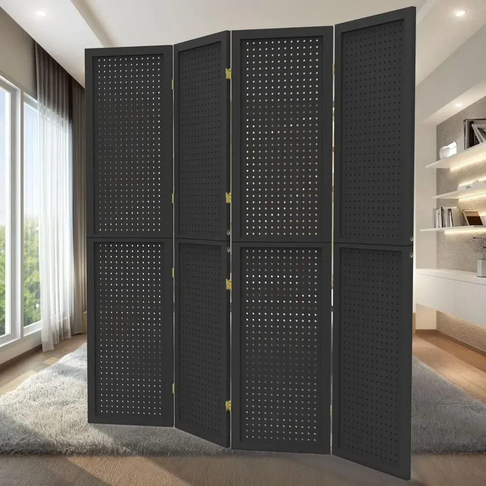 

#For Room Divider Display Folding Wood Privacy Screen Pegboard Stand Organizer for Jewelry, Craft, Cloth&
