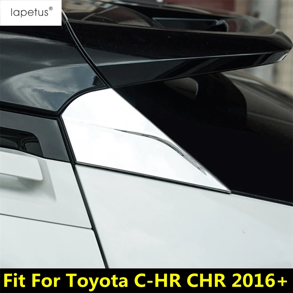 

Chrome Rear Window Spoiler Side Panel Tail Triangle Decoration Cover Trim Accessories Exterior For Toyota C-HR CHR 2016 - 2021