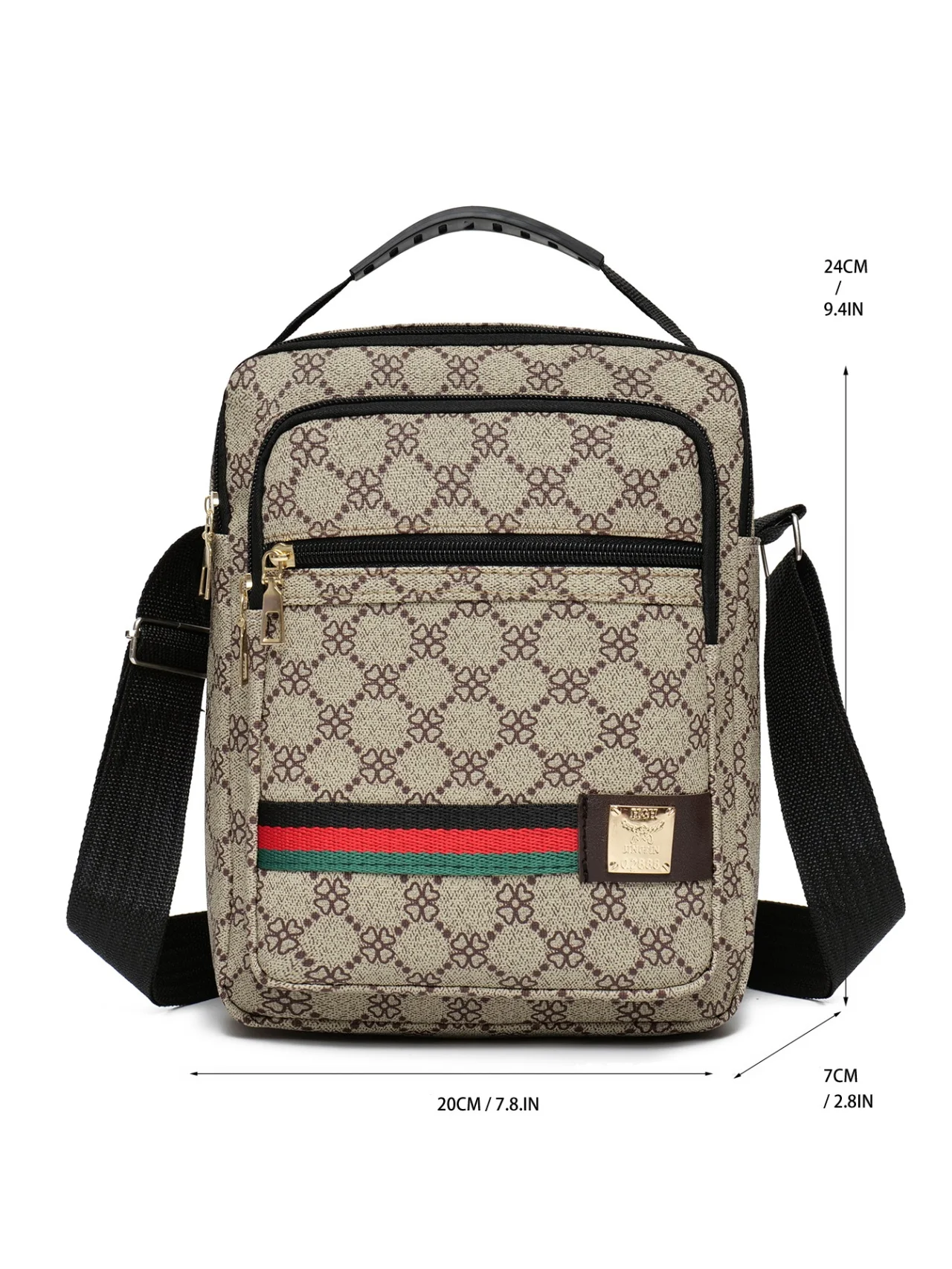 حقيبة كروس رجالية عصرية وعصرية جديدة حقيبة يد كاجوال وبسيطة متعددة الطبقات حقيبة كتف متعددة الاستخدامات صديقة للعمل