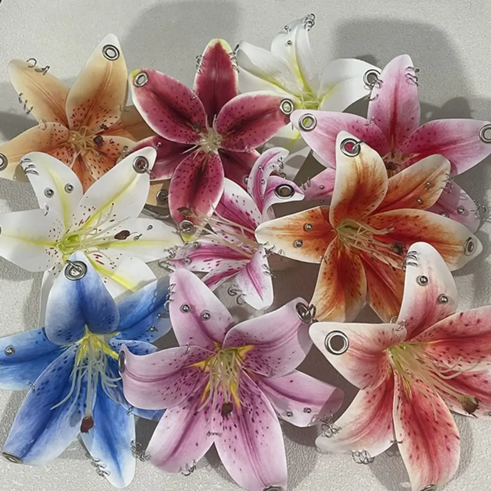 Creative Exquisite Lily Keychain Simulation Flower Phalaenopsis Orchid Flower Keychain Hanging Chic Bag Pendant