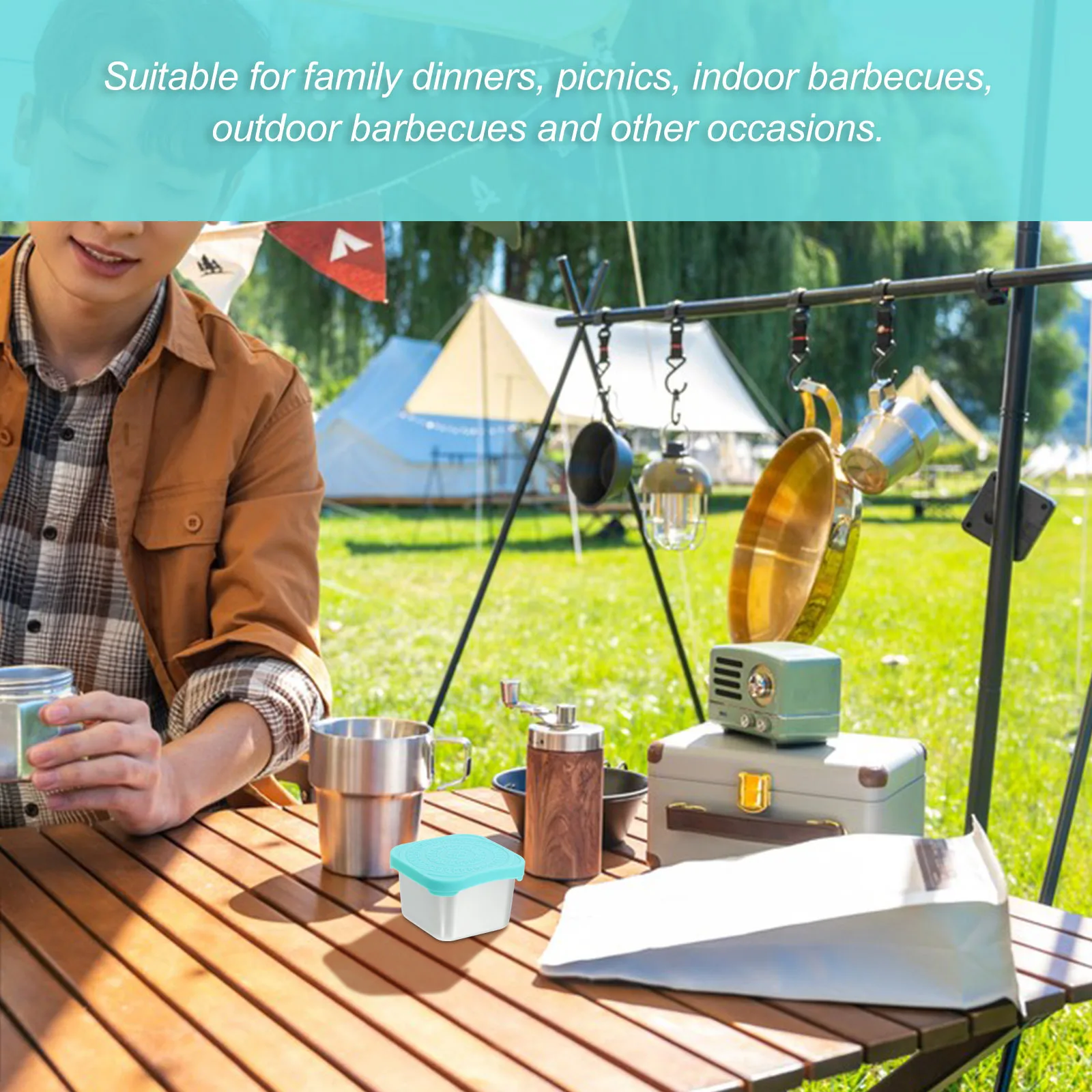 

4pcs Condiment Containers With Lids Reusable Leakproof Sauce Storage Dipping Cups For Outdoor Picnic Indoor Bbq Salad Dressing