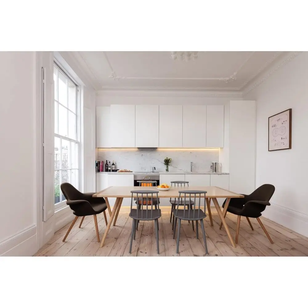 Brown Century Style Upholstered Dining Armchair with Natural Wood Legs, 1pc