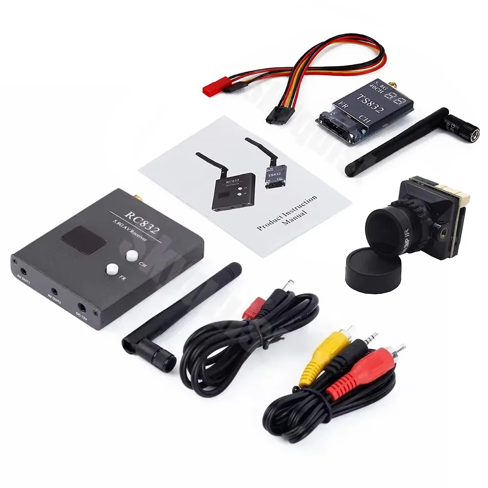 NEW 48CH 5.8G 600mw 5km Wireless AV Transmitter TS832 & Receiver RC832 & 1500 TVL camera for FPV Quadcopter Aircraft