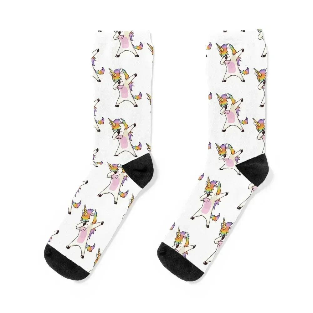 

Dabbing Unicorn Shirt Hip Hop Dab Pose Socks luxury aesthetic crazy man Woman Socks Men's