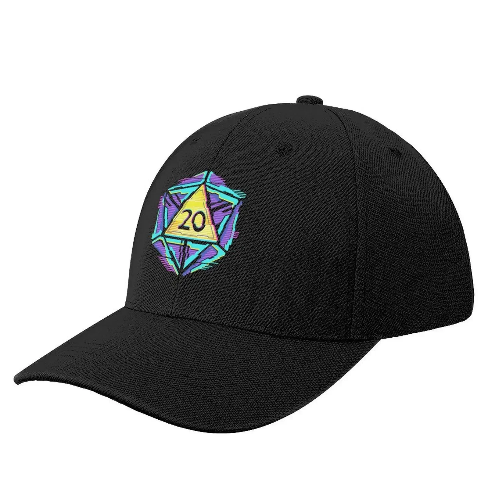 Neon Punk Glitch D20 Baseball Cap Gentleman Hat Golf Hat Man Woman Men's