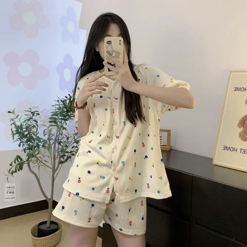 

2 шт., домашняя одежда с коротким рукавом и круглым вырезом