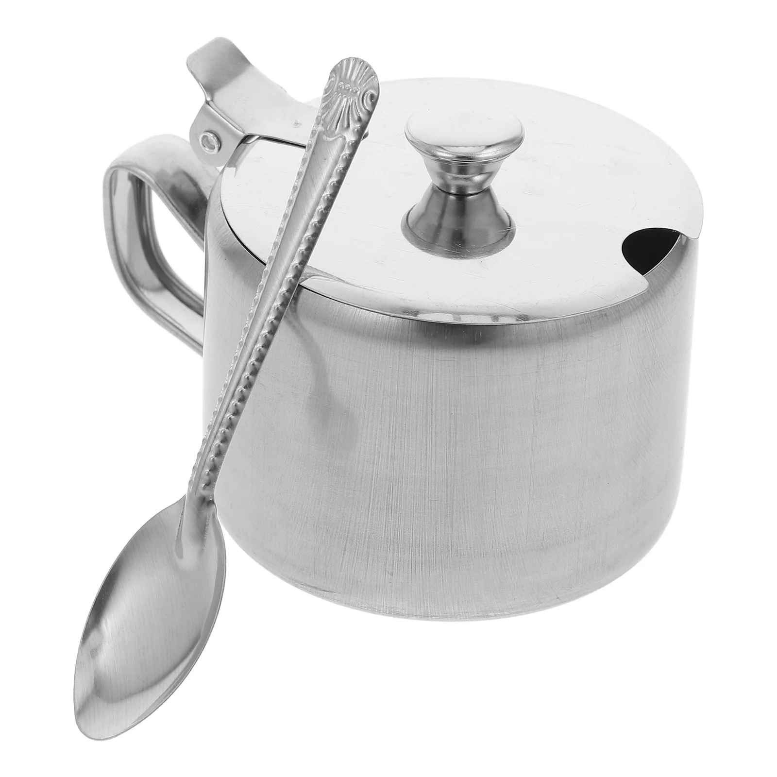 

Spice Jar Tins Salt Pepper Pot Seasoning Spoons Sugar with Lid and Steel Bowl Stainless