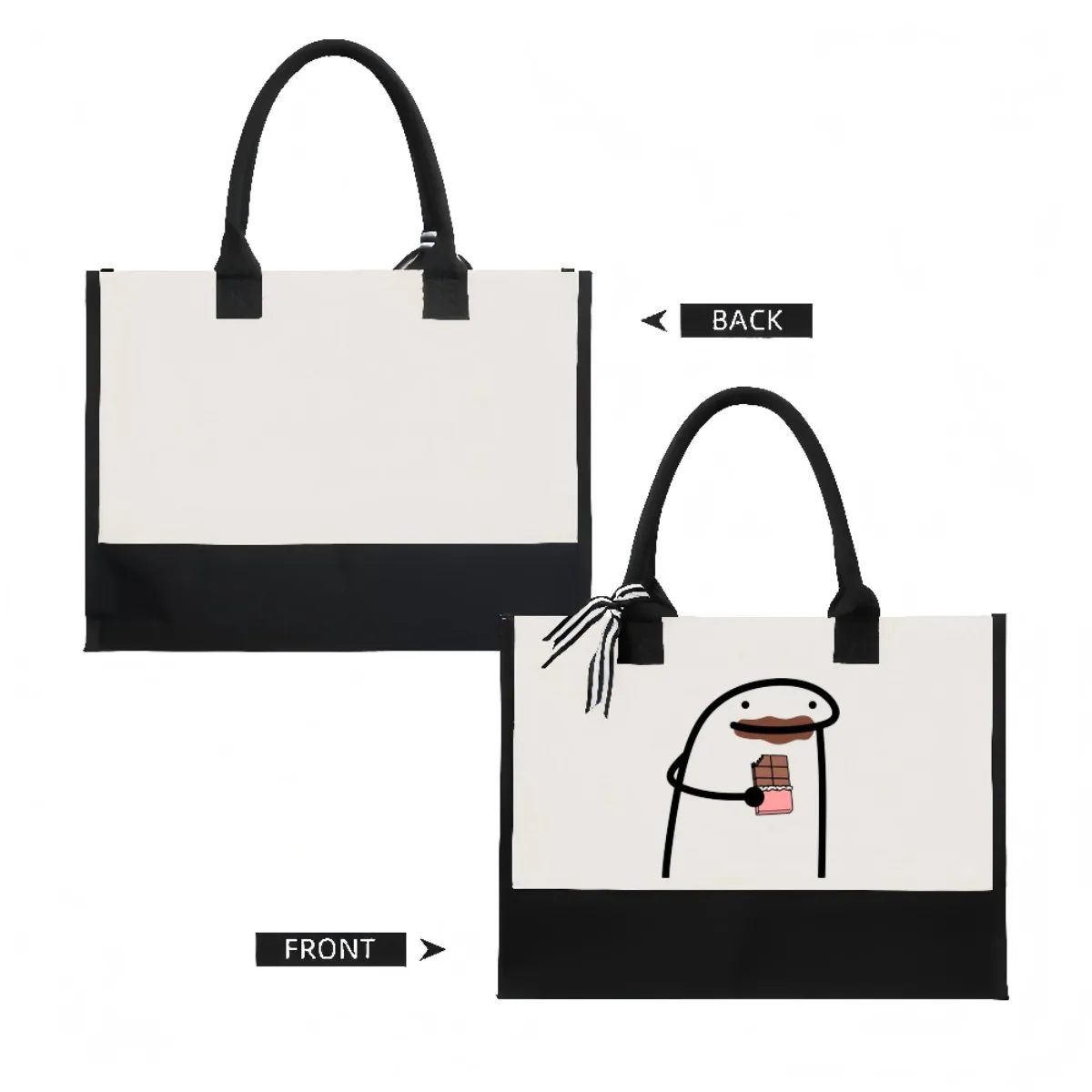 فلورك من الأبقار 2026 وصول جديد موضة عملية واسعة حقيبة حمل قابلة لإعادة الاستخدام نمط طباعة 2 لهجة الثقيلة حقيبة كتف كبيرة f