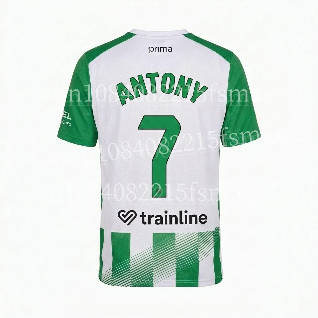 2026/27Men Green White Striped Soccer Jersey Short Sleeve Quick Dry Football Shirt Breathable Sports Shirt Team Training Uniform