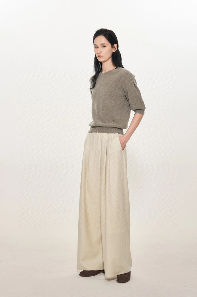 

High Waist Straight Leg Casual Trousers Spring New Sle TIM*25 Pleated Korean Single Versatile Slimming Suit Pants
