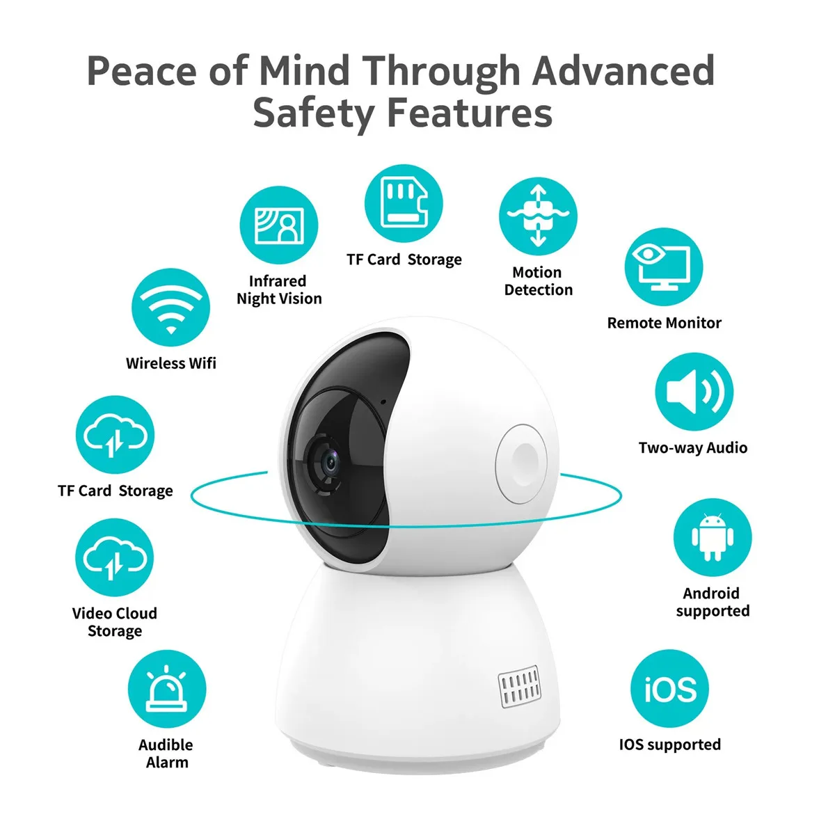 Tuya APP Smart WiFi Camera 400W Video Recorder 360° Night Vision Baby Monitor Remote Reminder Smart Home Security