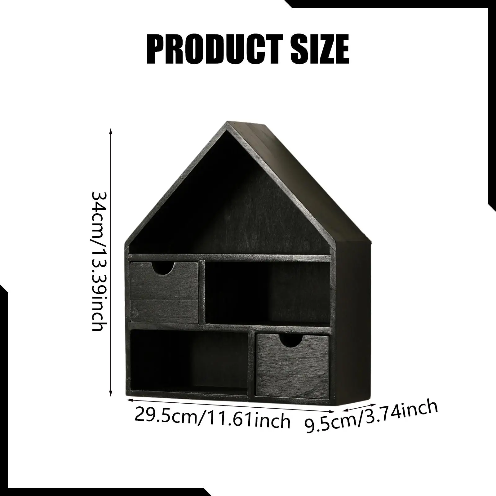 Wooden Display Shelf Organizer Storage Box with Compartments Wall Mounted Curio Cabinet for Home Furniture Decoration