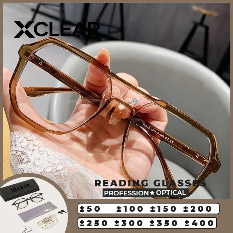 

XCLEAR Pilot Trendy Versatile Reading Glasses Currents Korea Style Anti Blue Ray Progressive Prescription Eyeglasses Classic