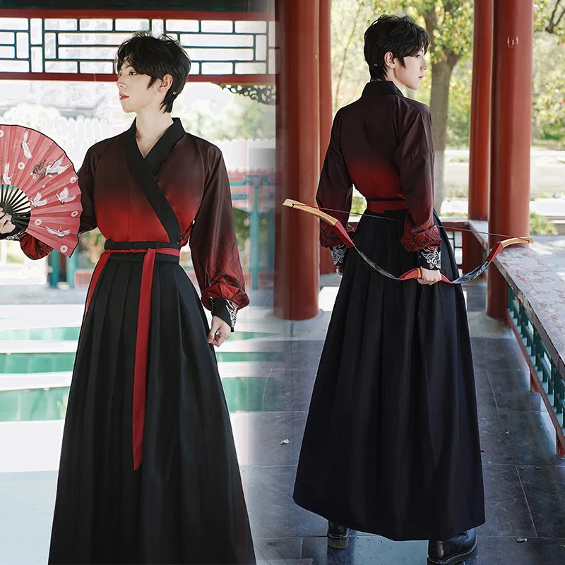 

Men Traditional Ancient Han Dynasty Swordsman Hanfu Robe Modern Hanfu Outfit Carnival Party Dress Vintage Oriental Hanfu Dress