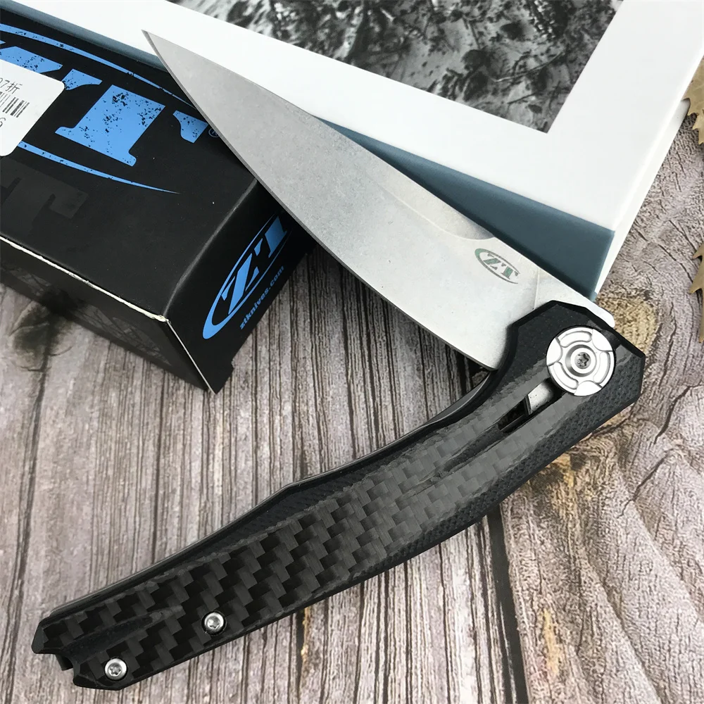 NEW 0707 Ball Bearing Flipper Carbon Laminate Mark D2 Steel Folding Knife Camping Hunting Survival Outdoor Pocket EDC Tools