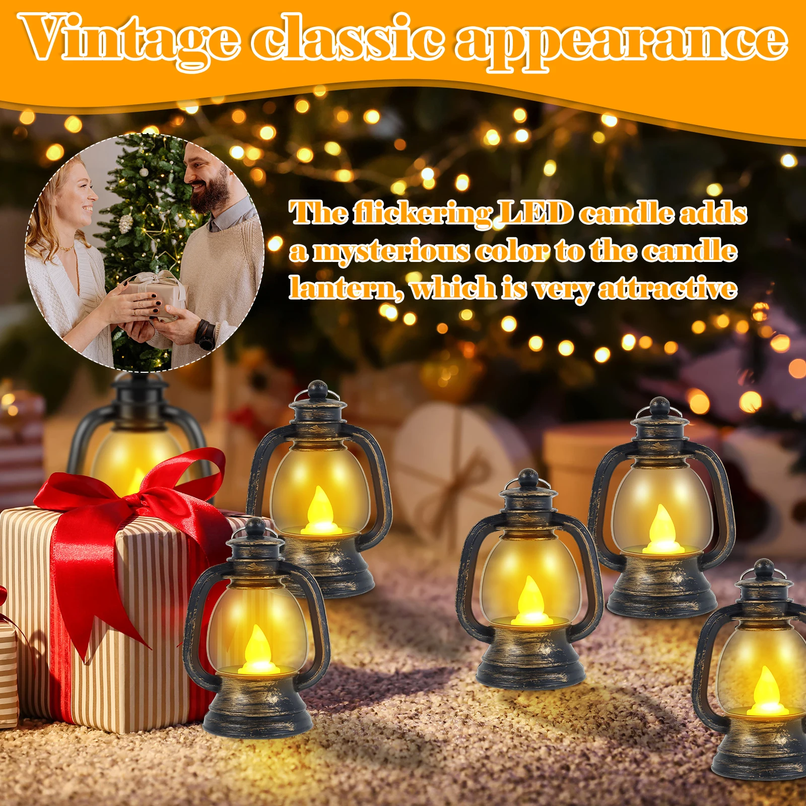 12 mini luci a candela a LED luci a candela in stile retrò luci a candela per atmosfera festiva per feste adatte per le vacanze in campeggio all'aperto