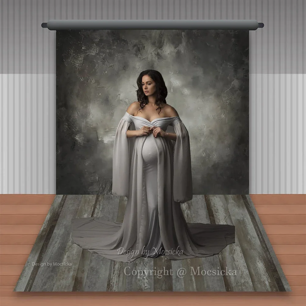 

Mocsicka Abstract Background for Baby Newborn 1st Birthday Photography Rustic Brown Floor Backdrop Maternity Art Photo Studio