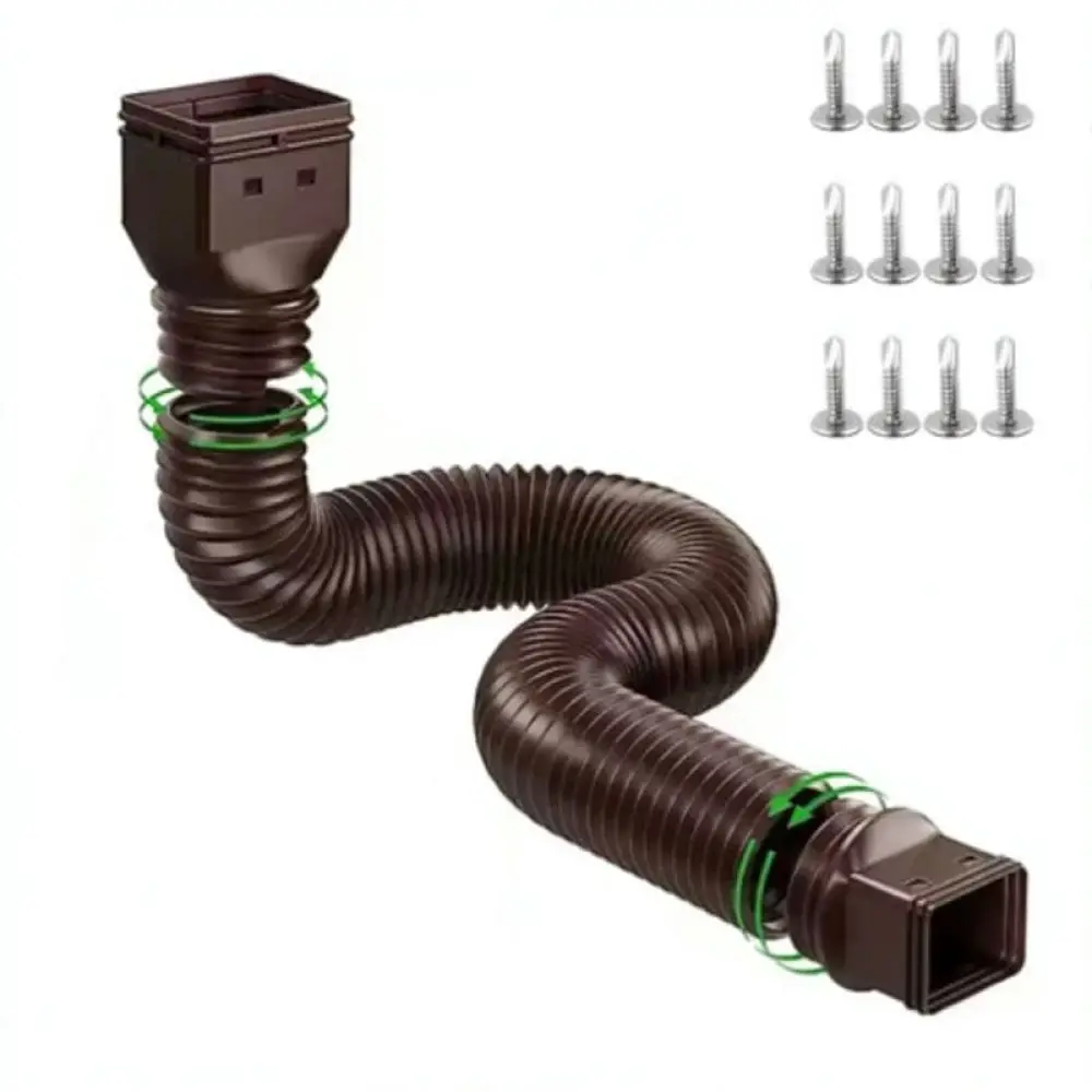 Adjustable HDPE Plastic Square Drain Tube Rainwater Extension Pipe For Building External Water Management