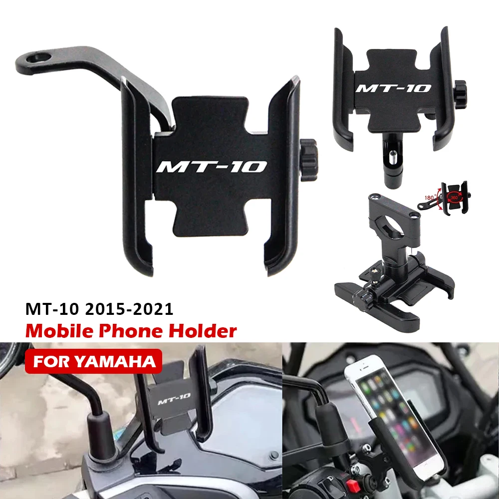 

For Yamaha MT-10 2015-2021 Motorcycle Mobile Phone Holder GPS Navigator Rearview Mirror Handlebar Mount Accessories