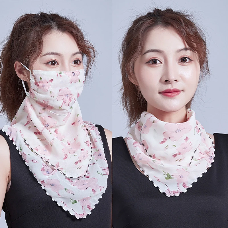 Scarf For Women Sun UV Protection Hiking Neck Scarf Outdoor Triangular Scarf Sunscreen Veil Ice Silk Mask Face Cover