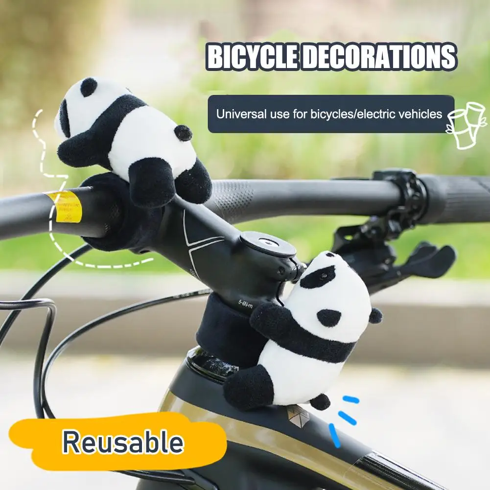 New Bicycle Handlebar Ornaments Stuffed Plush Animal Doll Cute Panda Pendant For Bike Bicycle Motorcycle Handle Decoration N5C1