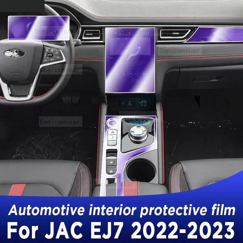 

For JAC EJ7 2022 2023 Center Console Gear Panel Screen TPU Car Interior Protective Film Anti-Scratch Repair Sticker