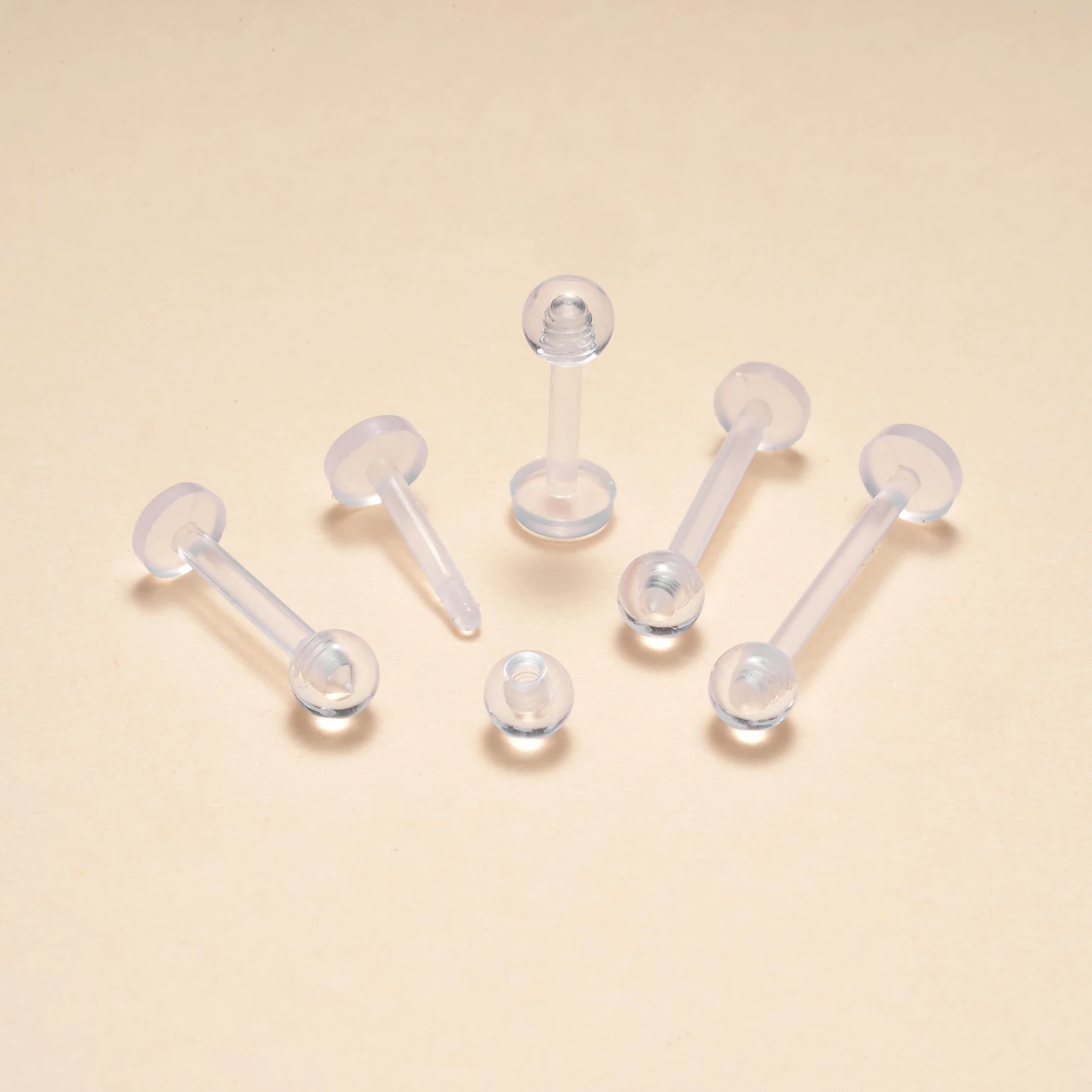 10/50/100pcs Transparent Acrylic Labret Studs Internal Thread Lip Retainer Cartilage Tragus Helix Earring Body Piercing Jewelry
