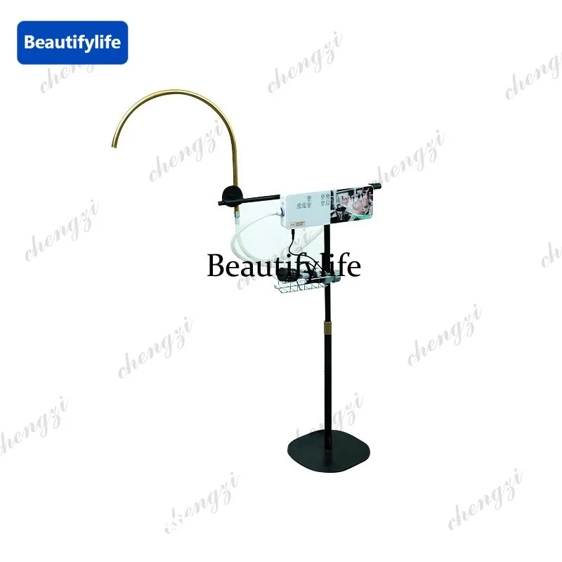 Constant temperature water circulation can lift and lower the head therapy instrument, hair salon mobile head therapy instrument