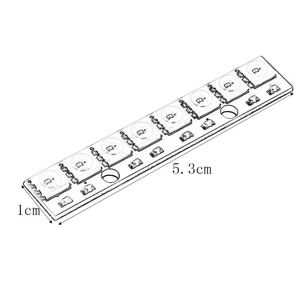 8-kanałowy WS2812 5050 światła LED RGB wbudowany w pełnym kolorze napędzany rozwój pokładzie 8 bitów taśmy kształt pokładzie elektroniczny DIY