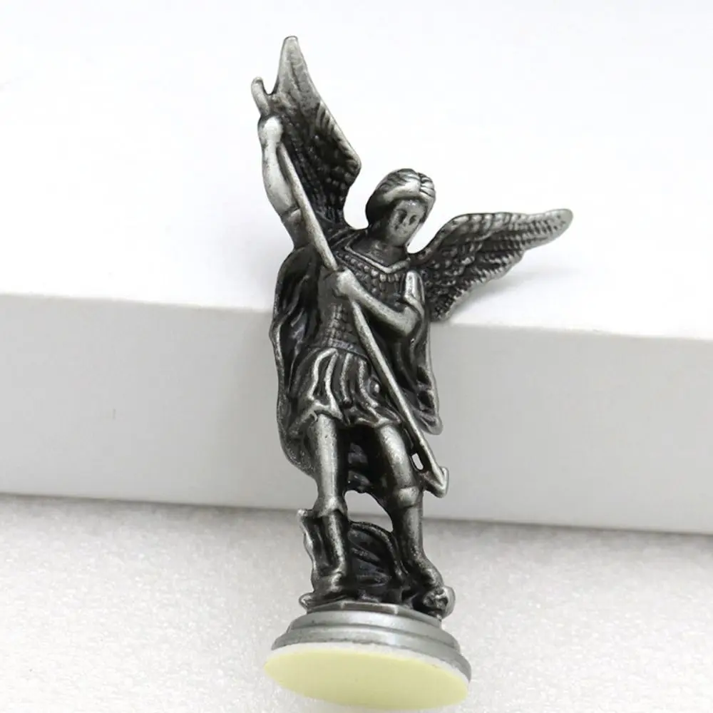 Metal Ornaments Alloy Ctafts Michael Figurine Handmade Vivid Michael Ornaments Small Christian Guardian Statues Tabletop