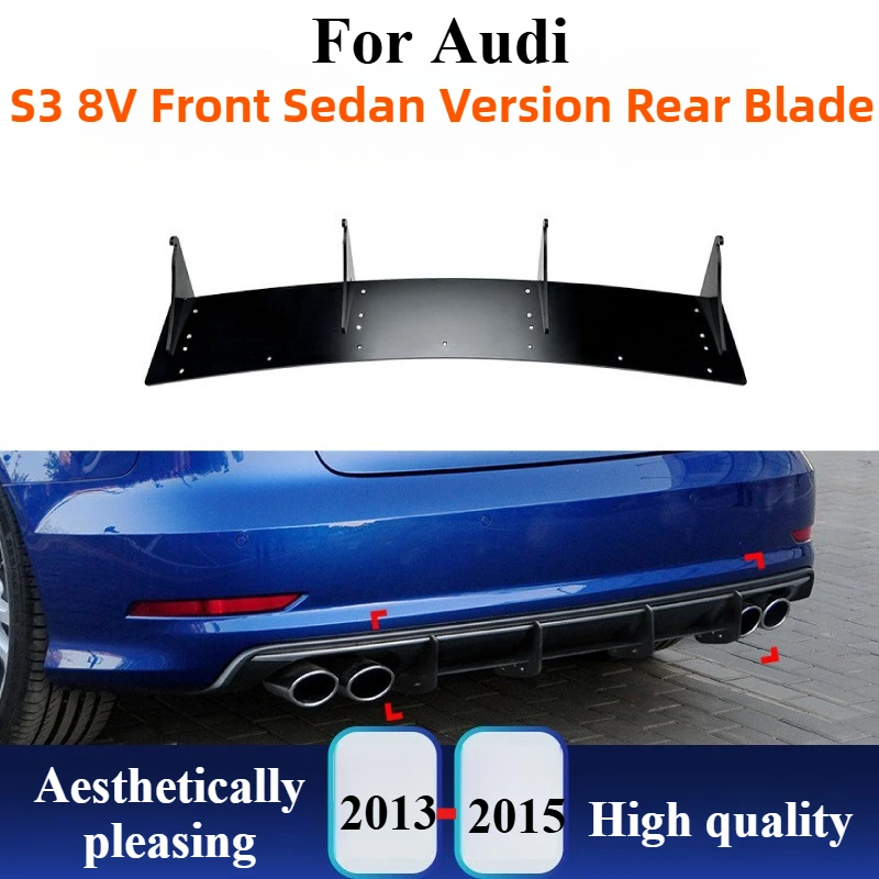

For Audi S3 8V Sedan 2013-2015 Rear Lip Spoiler Diffuser Tail Fin Aero Body Kit Exterior Tuning Modification Upgrade Accessories