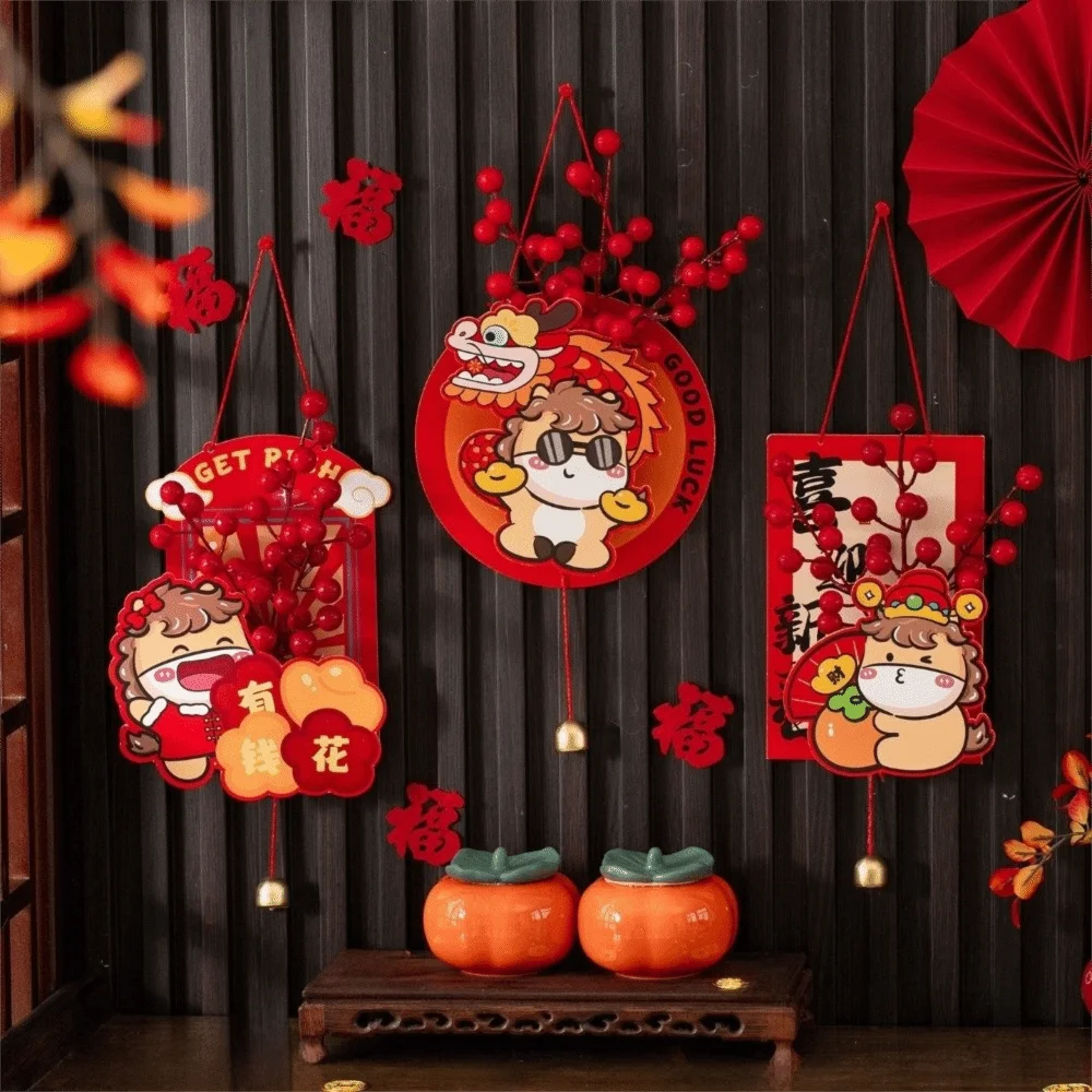 

Traditional New Year Pendant Handmade Cartoon Fortune Fruit Hanging Exquisite Festive Atmosphere Red Fruit String Pendant