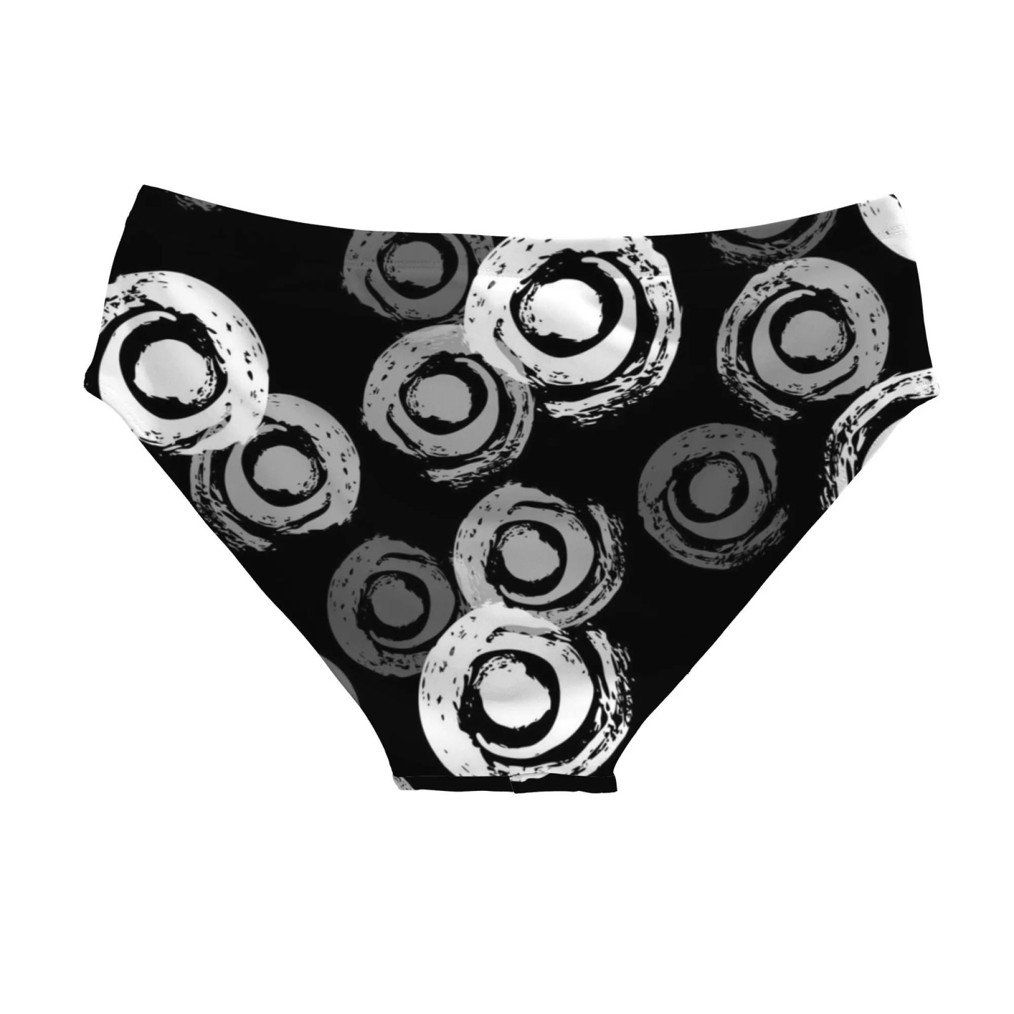 Abstract Black and White Circle Swimming Trunks Elastic Soft Non-slip Comfortable Soft Briefs Fashion Sexy Beach Surfing Shorts