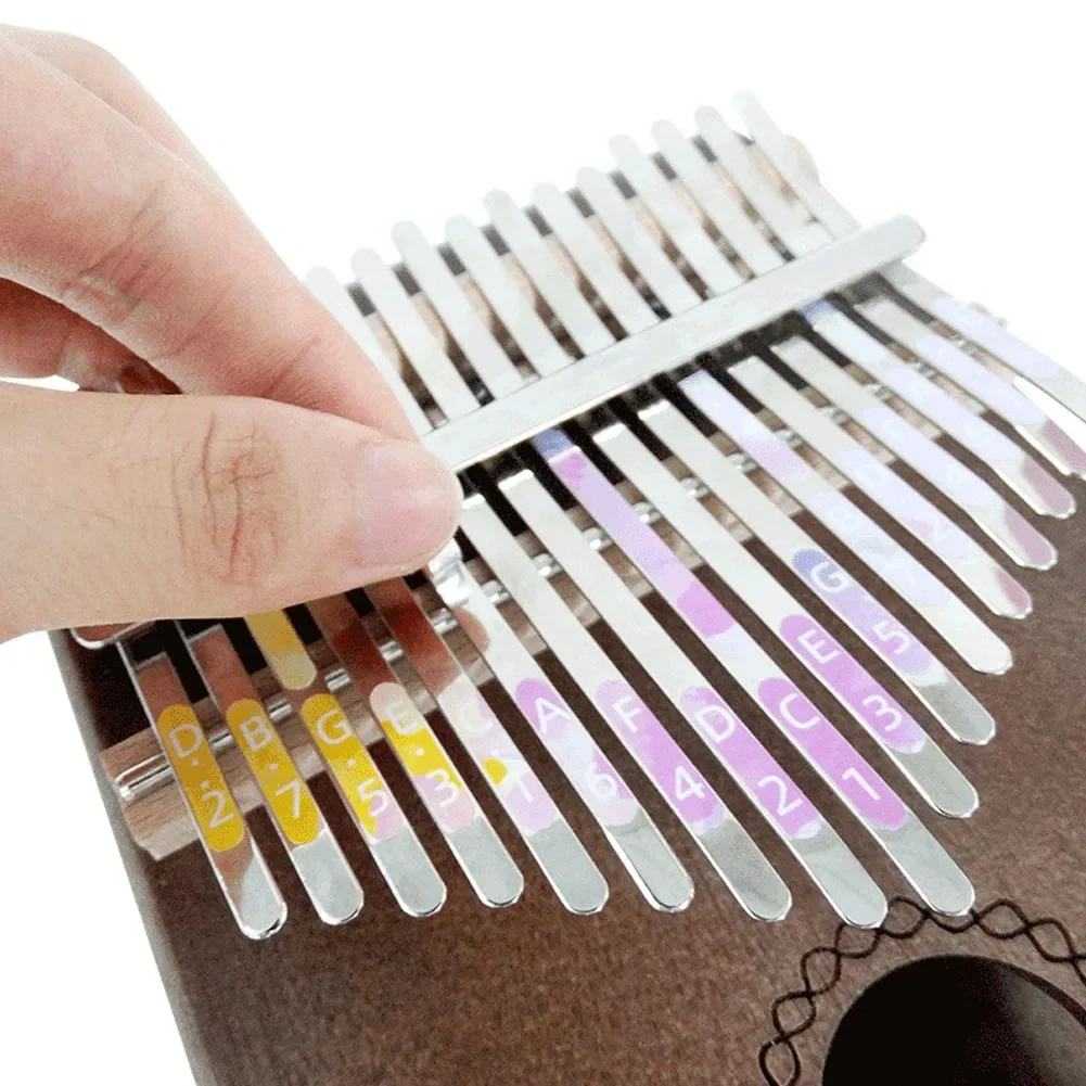 Nota adesivo para kalimba, feito de pvc, acessórios para piano polegar, instrumento de dedo para iniciantes, novo