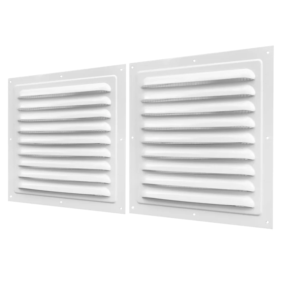 

2pcs Aluminum Alloy Louvered Grille Ventilation Cover for Electrical Box Weatherproof Shield Insect Filter Net Garage Attic