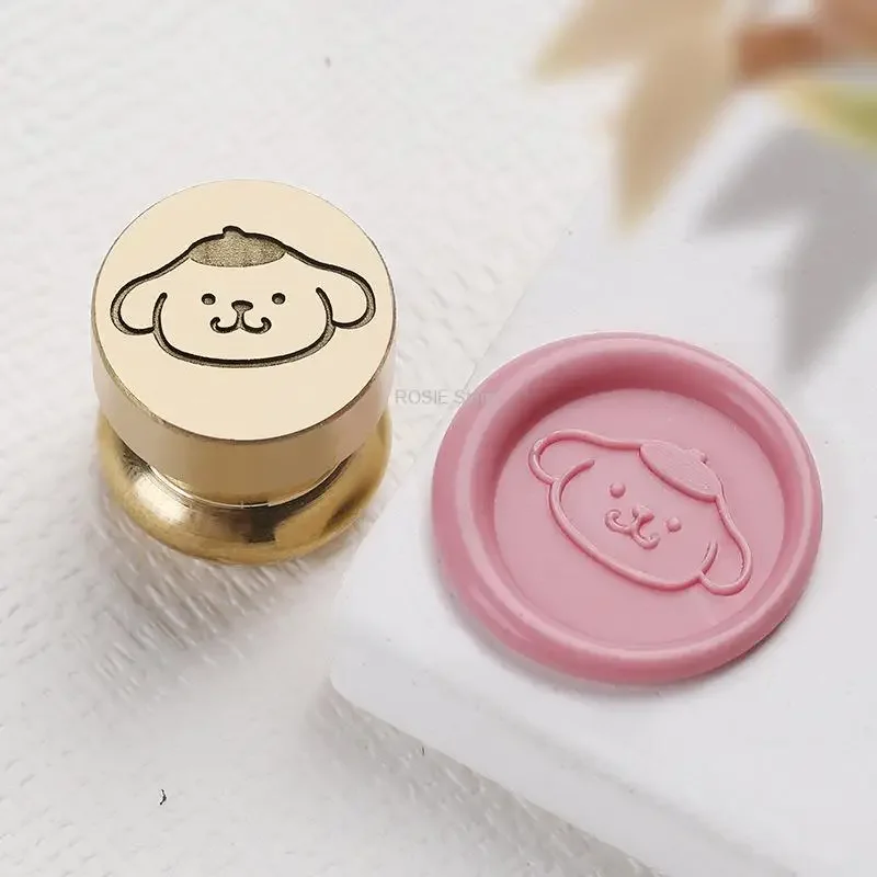 Sanrio Hello Kitty stempel segel lilin kartun kepala tembaga kartu Scrapbooking amplop stempel Natal hadiah anak-anak dekoratif