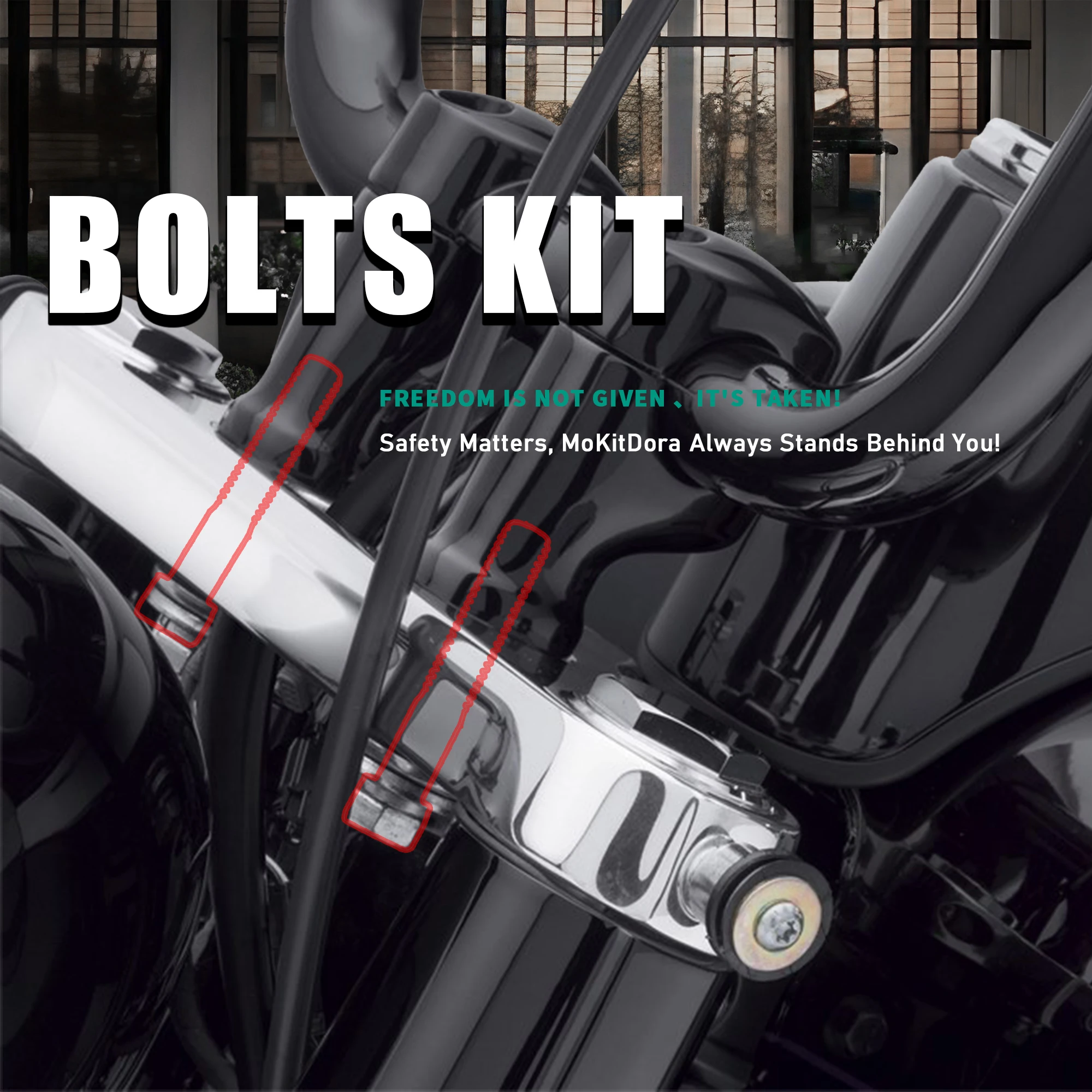 Picture 3: Handlebar Riser Bolts Kit with Washers and Riser Bushing Covers Set 1/2