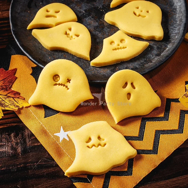 Cartoon Ghost Puzzle Foremka do ciastek Halloween Fondant Biscuit Cutting Mold Set Halloween Party Cake Decorating Baking Accessories