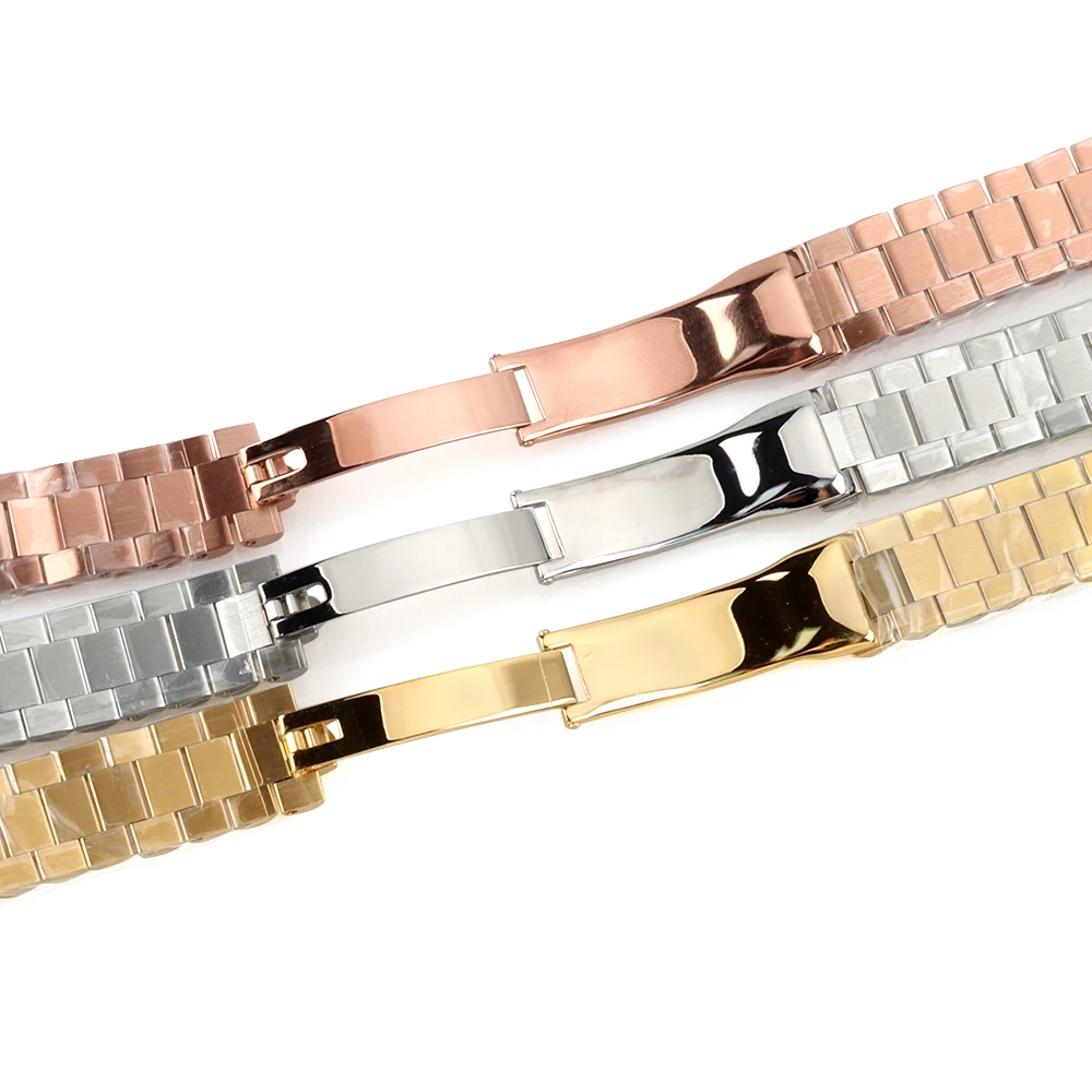 20 مللي متر عرض الذهب/الفضة الرئاسية الصلبة سوار 316L الفولاذ المقاوم للصدأ للطي مشبك ل سجل الغواصة NH35 NH36 ساعة