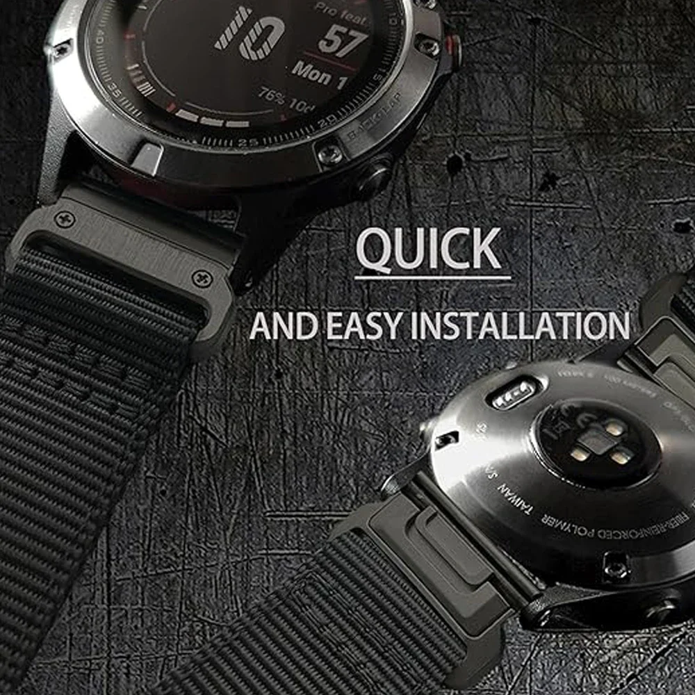 QuickFit 22 مللي متر 26 مللي متر النايلون الرياضة معصمه ل Garmin Fenix 8 E 7X 6 5puls حزام Enduro3 Epix Pro Quatix/Tactix 8 استبدال سوار