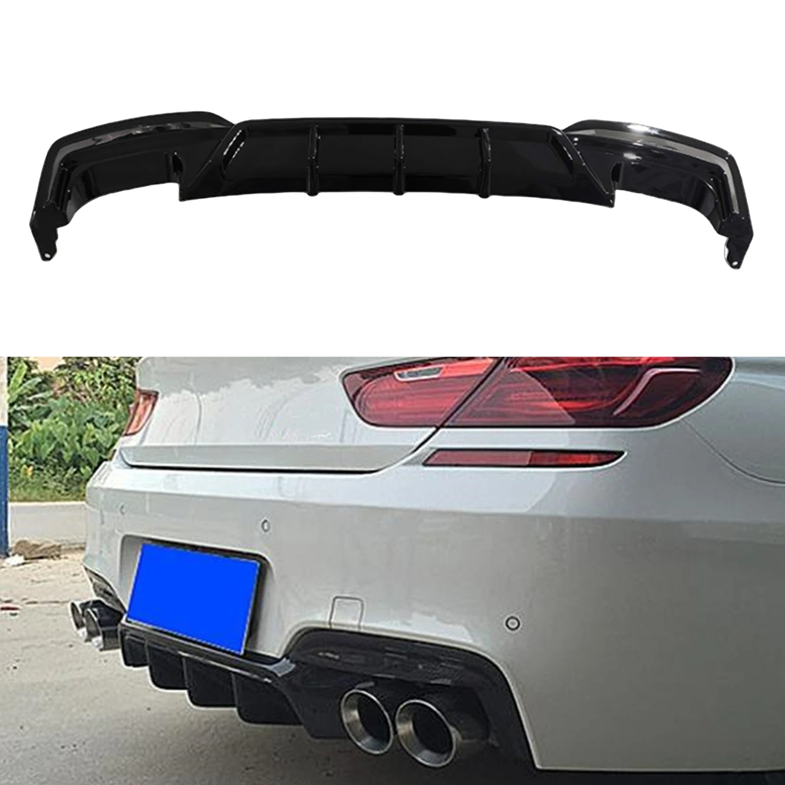 

Rear Bumper Diffuser Lip For BMW 6 Series F06 F12 F13 M Sport M6 2012-18 Gloss Black Tail Boot Spoiler Plate Splitter Protector