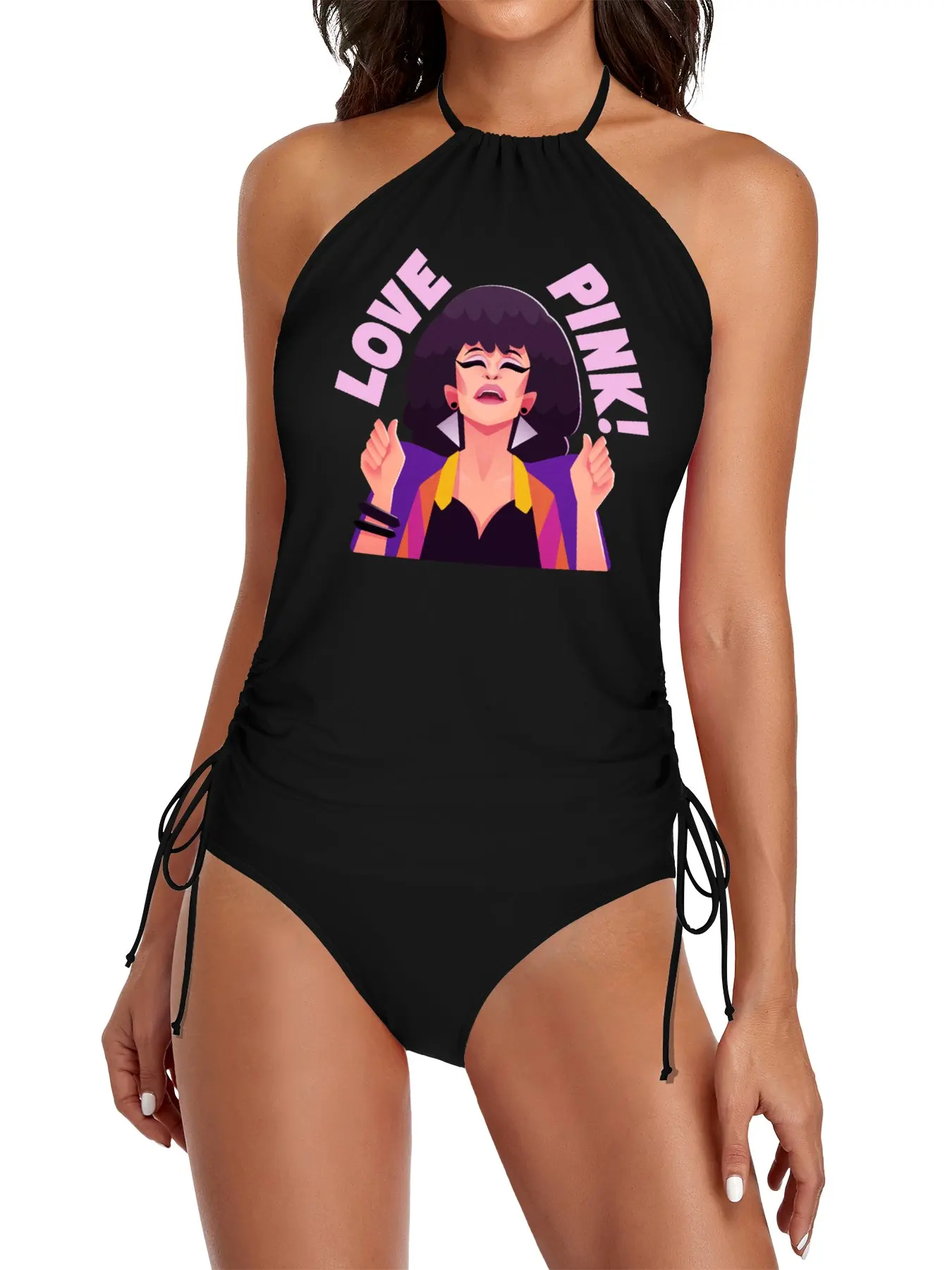 

LOVE Pink! Split Swimsuit Set women's beach clothes swimming wears for ladies Bikini women
