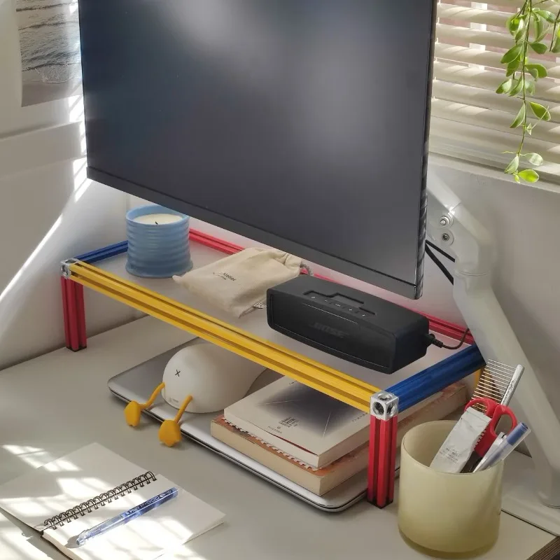 

Dopamine Colorful Monitor Stand Acrylic Display Riser for Computer Screen Organizer Shelf Exhibition Showcase for Office Home