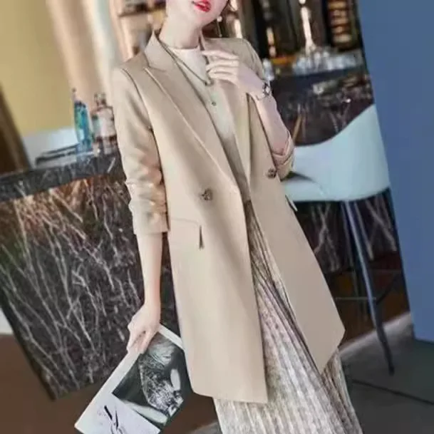 Women's Small Suit Jacket 2025 New Style Fashionable Coat, Korean Version Mid-length Casual Suit-style Wind Jacket Coats Jacket