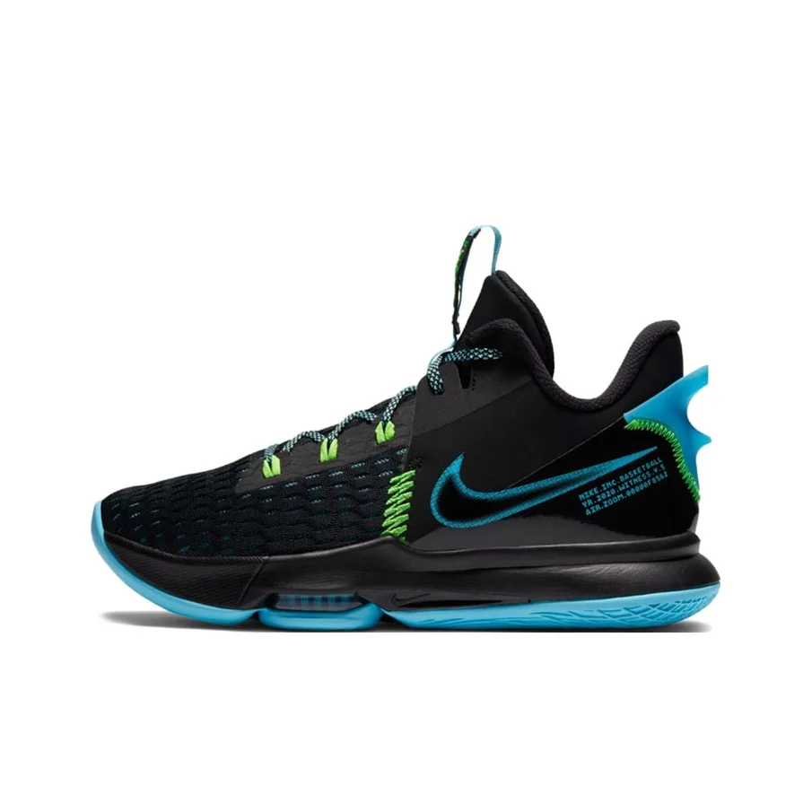 Nike Witness 5 Mid Top Performance Basketball Shoes Unisex Black Blue Asian Version